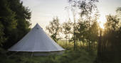 Watch the sunrise from your tent at The Farm Camp in Wiltshire
