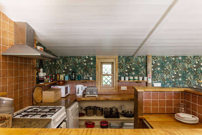 kitchen, cabin, glamping