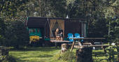 Sit out on the deck at The Tree of Life Horsebox in Cornwall