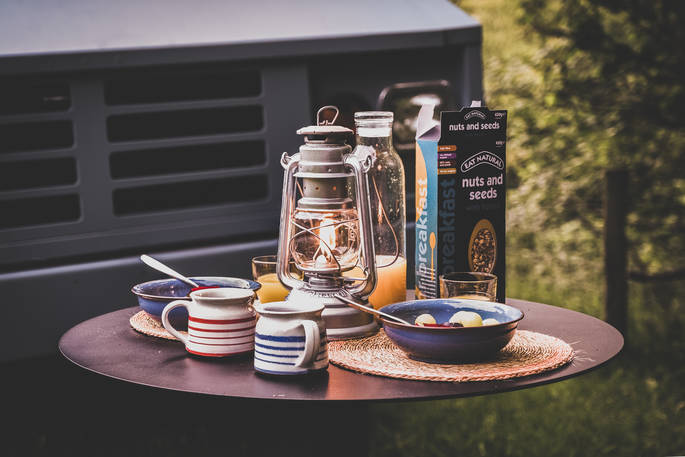 Have breakfast alfresco next to your converted bus in Cumbria 