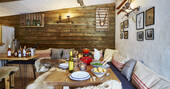 A feast for four in the cosy cabin room at Brownscombe in Devon