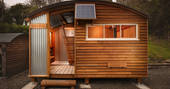 The sauna hut, perfect for a post-walk steam at Carpenter Cabin in Devon