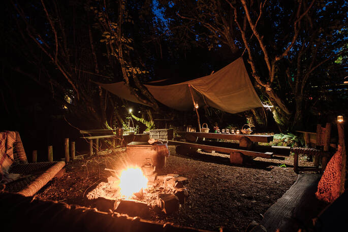 Get back to nature with the outdoor kitchen camp at Vintage Vardos in Devon