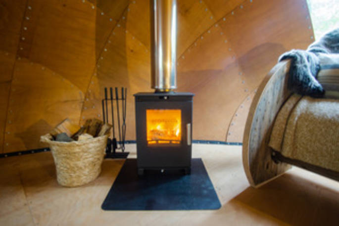 Sun-Dapple dome cabin wood burner, Honeydown, Hatherleigh, Devon