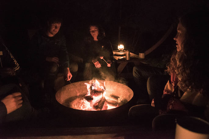 Group campfire