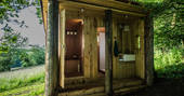 Bathroom facilities next to The Fuselage cabin at Lypiatt Hill