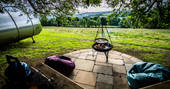 Cook alfresco and sit on the bean bags outside The Fuselage cabin looking at the views of the Cotswolds