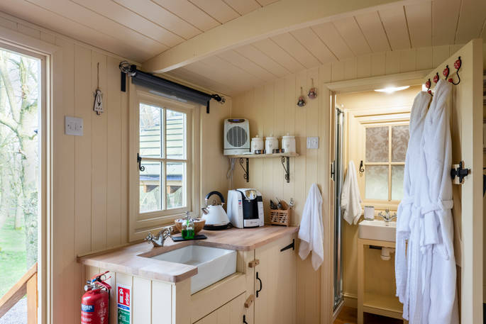 Willow the shepherd's hut at The Wright Retreat in Gloucestershire