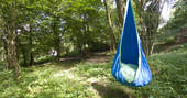 Woodland hammock near Yurt Reynolds at Westley Farm in Gloucestershire 