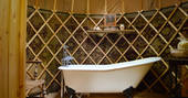 The Rother yurt glamping holiday - bath tub, Adhurst, Petersfield, Hampshire