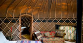 The Rother yurt glamping holiday - interior, Adhurst, Petersfield, Hampshire
