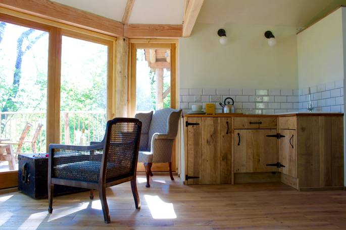 humboldt cabin brook house woods kitchen