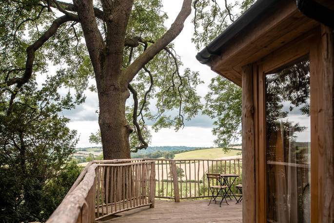 Beautiful views through the trees at Venn Treehouse in Herefordshire