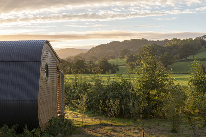 Hazel Cabin views, Clifford, Hereford, Herefordshire, England - by Alex Treadway