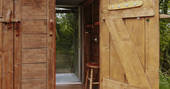 Brackendale cabin - view from the shower at Nicholson Farm, Leominster, Herefordshire