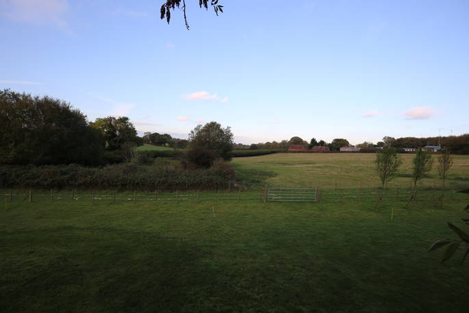Views of the fields near The Lodge Treehouse in Kent 