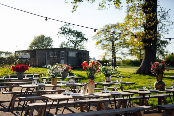 Dine alfresco or enjoy a drink with friends and family at The Fire Pit Camp in Norfolk
