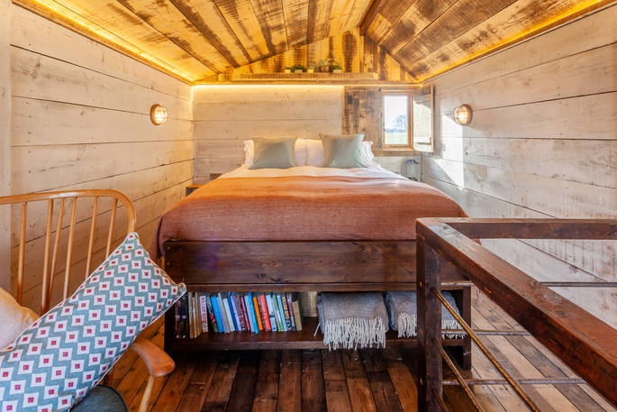 Lottie's Cabin - bedroom, Hillside Huts & Cabins, Morpeth, Northumberland