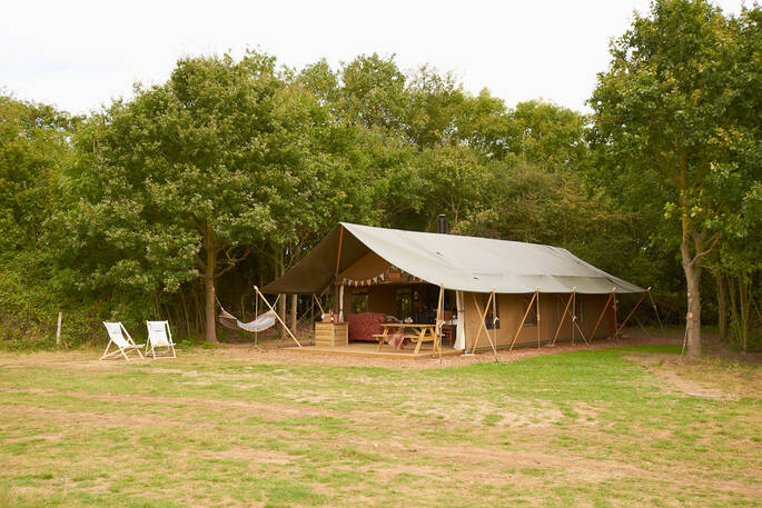 Exterior view of tent at Speedwell, Suffolk
