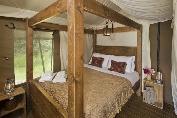 Luxury Lodge Tent 023 Four Poster Bedroom 2 by Chris Rawlings