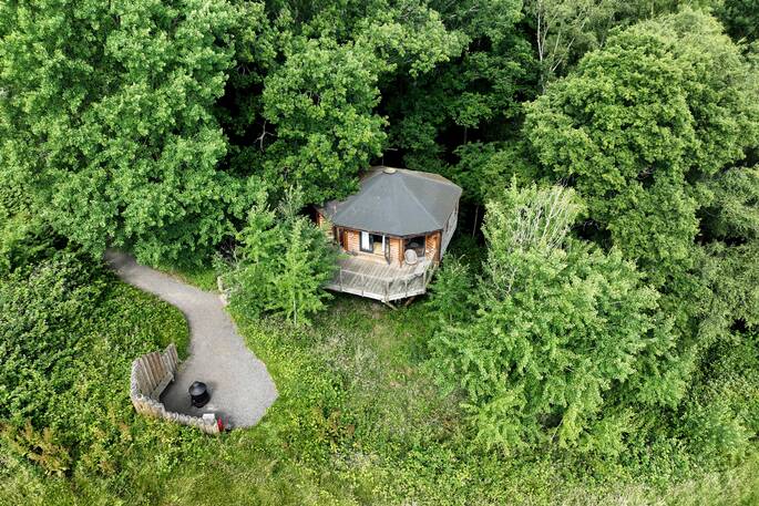 Drone view of the treehouse