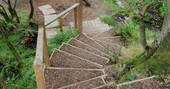 Steps leading down from Falling Water at Ponden Mill