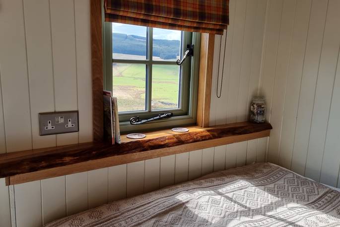 Bruadar Shepherd's hut view from the bed , Perth & Kinross, Scotland