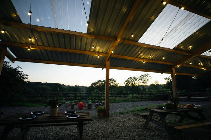 Dine alfresco at One Cat Farm in Ceredigion, Wales