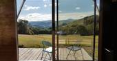 caban cadno welsh cabin with a view doorway to terrace powys wales