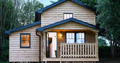 Exterior of Walden Lodge, the cosy cabin at Hide at St Donats in Vale of Glamorgan 