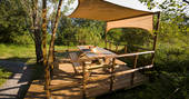 Mount Kenya outdoor sheltered dining area at Le Camp in France 