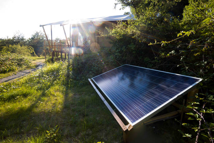 Solar panels outside of Mount Kenya at Le Camp in France 