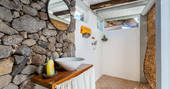 Eco Chiquitita Yurts shower room, glamping, Finca de Arrieta, Haría, Lanzarote, Spain