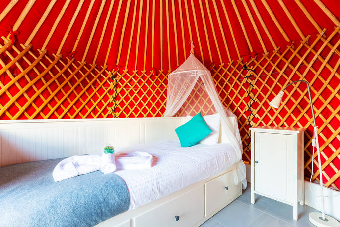 Eco Chiquitita Yurts single bed, glamping, Finca de Arrieta, Haría, Lanzarote, Spain