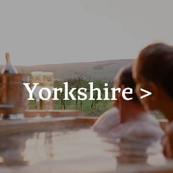 Views of the Yorkshire countryside from the hot tub at Wensleydale Experience 